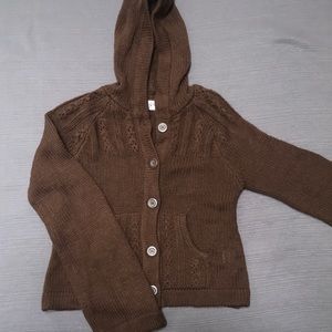 **NWT** GIRL’S BUTTON-DOWN SWEATER WITH HOOD~SZ XL